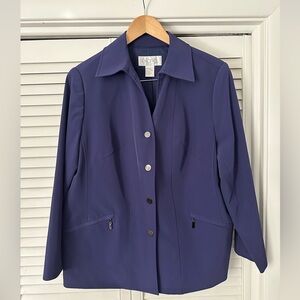 Elana by Tanner Deep Purple Button-Front Jacket Vintage
